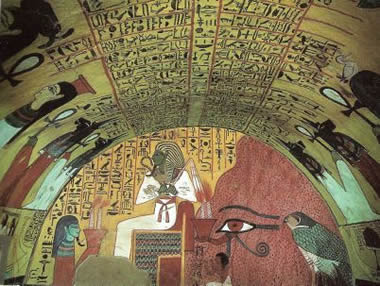 Общий вид погребальной камеры гробницы Пашеду. Эпоха Рамессидов. Фивы, Западный берег, Дейр элъ-Мединэ