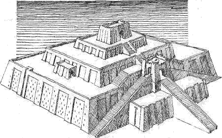 Квадратный храм в шумерском городе