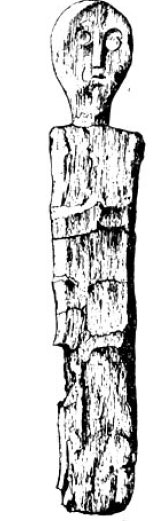 Деревянная статуэтка, найденная в священном колодце