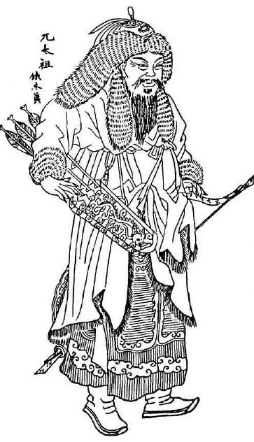 Китайский рисунок с изображением Чингисхана