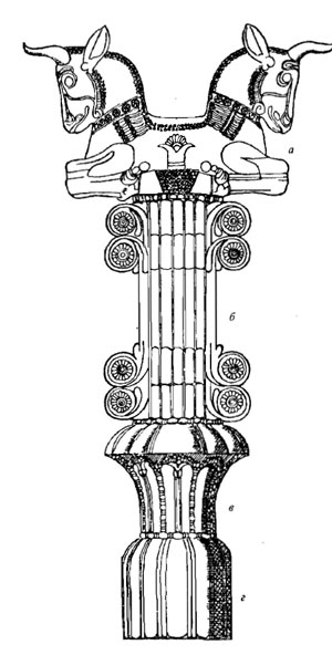 Капитель белой мраморной колонны из Суз