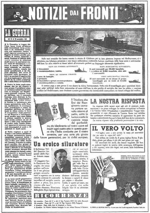 Трофейное итальянское фашистское издание «Новости с фронта».