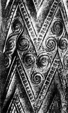 Рельеф на колоннах в гробнице микенского царя Антея