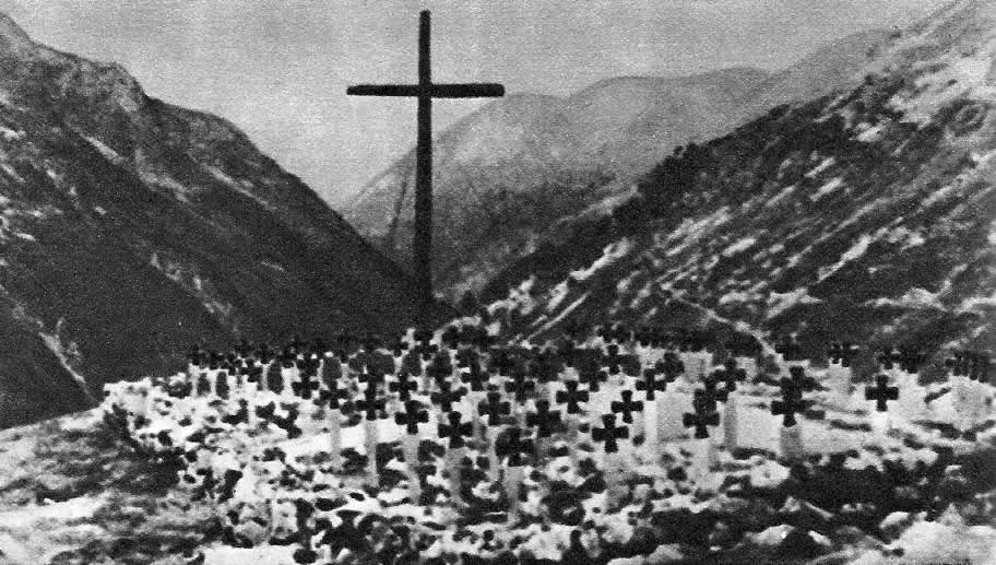 Кладбище немецко-фашистских захватчиков в горах Кавказа, 1942 г.