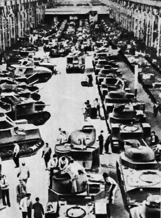 Танки на конвейере. США, 1943г