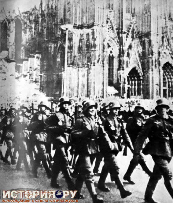 Вступление немецко-фашистских войск в Рейнскую зону. Кёльн, 1936