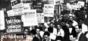 Демонстрация солидарности с республиканской Испанией. Нью-Йорк. 1936 г.
