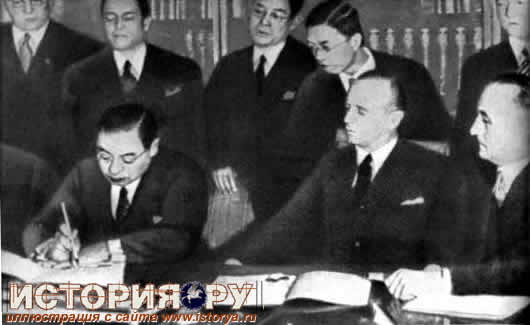 Подписание "антикоминтерновского пакта" Германии и Японии, Берлин, 25 ноября 1936