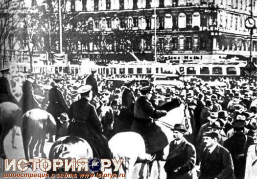 Демонстрация против насильственного присоединения Австрии к фашистской Германии. Вена. Март 1938 г.
