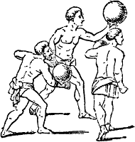 Римская игра в мяч Гарпастум (ручной мяч)