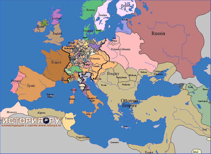 Хронология Европы в картах, 1560 год